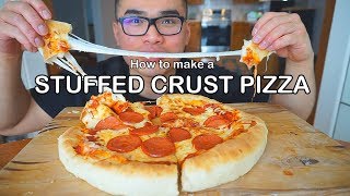 How to make a STUFFED CRUST PIZZA  EXTRA CHEESY [upl. by Darrej]