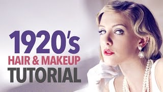 1920s makeup amp hair tutorial [upl. by Cyprus344]