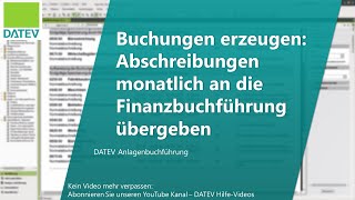 Buchungen erzeugen Abschreibungen monatlich an die Finanzbuchführung übergeben [upl. by Lanahtan]