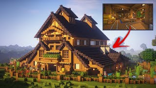 Minecraft How to build a Barn tutorial ULTIMATE FARM [upl. by Basilio]