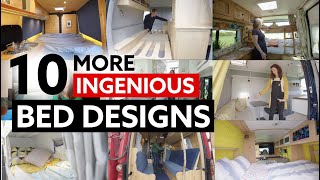 10 MORE INGENIOUS BED DESIGNS For Your Van Conversion [upl. by Gunner]