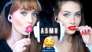 ASMR  The Best👅 Mouth Sounds You Will Ever Need Twins 🍭 Lollipop Licking Up Close Ear Eating Noms [upl. by Ferneau]