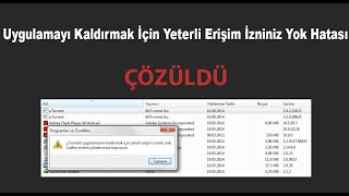 Uygulamayı Kaldırmak İçin Yeterli Erişim İzniniz Yok Hatası  ÇÖZÜLDÜ [upl. by Kerman537]