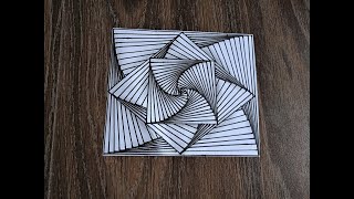 3D Line Illusion Drawing on Paper [upl. by Olecram561]