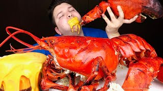 Cheesy Giant 15 Pound Whole Lobster With Cheese Sauce • MUKBANG [upl. by Maffa752]