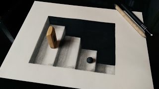 How to Draw 3D Stairs 3D Ladders  Optical Illusion [upl. by Aipotu]