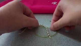 Faire des noeuds entre chaque perle  Make knots between each pearl Diy UPDATE [upl. by Noell906]