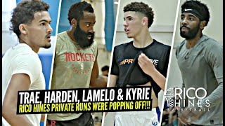 LaMelo Ball Kyrie Irving Trae Young amp James Harden Go OFF At Rico Hines Private Runs [upl. by Nabroc959]