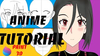 HOW TO DRAW ANIME IN PAINT 3D USING A MOUSE animedrawing [upl. by Demaria]