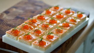 Smoked Salmon Appetizers  Canapé – Bruno Albouze [upl. by Sobel80]