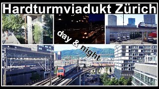 SBahnen und Güterzüge auf dem Hardturmviadukt Zürich  Tag und Nacht  Stadt Zürich Schweiz 2020 [upl. by Malik]