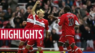 MATCH HIGHLIGHTS  Middlesbrough 4 Manchester United 1  October 2005 [upl. by Cherice]