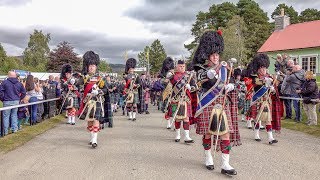 Massed pipes amp drums parade to the 2018 Braemar Gathering Royal Highland Games in Scotland 4K [upl. by Xela]