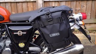 Royal Enfield Interceptor 650 Universal Pannier Rails Soft motorcycle luggage To the Batcycle [upl. by Hawthorn]