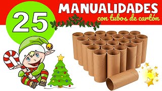 25 MANUALIDADES PARA NAVIDAD con tubos de cartón RECICLAJE [upl. by Furlong]