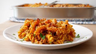 Schneller Nudelauflauf mit Hackfleisch Rezept  Simple Pasta Bake with Ground Meat  ENG SUBS [upl. by Anivol]