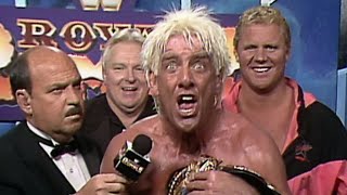 Ric Flair celebrates his 1992 Royal Rumble Match victory [upl. by Llerret]