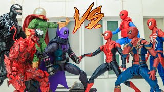 SpiderMan vs Prowler amp Mysterio Sinister Six Battle in Spiderverse  Figure Stopmotion [upl. by Winne587]