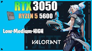 Ryzen 5 5600  RTX 3050  VALORANT  All Settings Tested [upl. by Atibat]