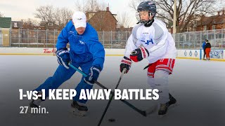 1vs1 KEEP AWAY Battles  iTrain Hockey Offensive  Defensive Training Intensive 1 [upl. by Darian]