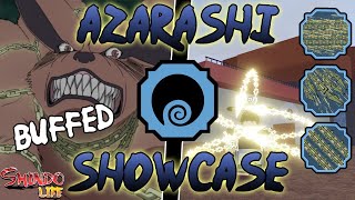 Shindo Life Buffed Azarashi Showcase [upl. by Yelnahs]