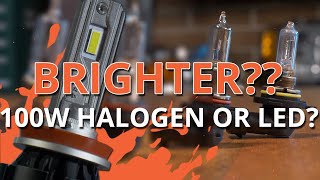 100W Halogen VS LED Bulbs  which is brightest [upl. by Medin]