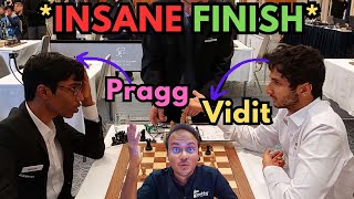 What a finish  Praggnanandhaa vs Vidit Gujrathi  Prague Masters 2024 [upl. by Eadwina]