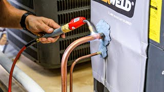 How to Bend Prep and BRAZE Copper to Copper on an HVAC System [upl. by Calie]