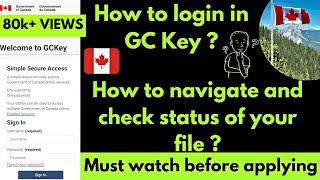 How to login in your gc key How to check status of your Canada visa file  gc key login [upl. by Akemet100]