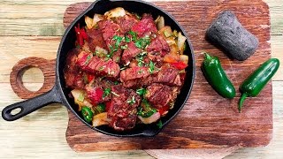 Receta Puntas de filete al albañil  Cocineros Mexicanos [upl. by Jonah90]