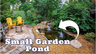 Small GARDEN POND with WATERFALL  Tranquility Pond [upl. by Neom]