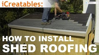 How To Build A Shed  Part 9  Install Asphalt Shingles On Shed Roof [upl. by Annahpos]