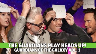 Guardians of the Galaxy 3 Cast amp James Gunn Play MCU Heads Up [upl. by Ressler609]