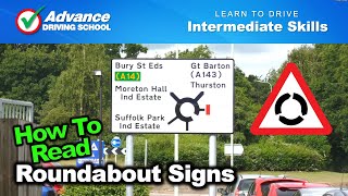 How To Read Roundabout Signs  Learn to drive Intermediate skills [upl. by Sukin948]