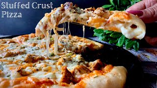 Super Cheesy Stuffed Crust Pizza from Scratch  How to Make Perfect Pizza Every Time [upl. by Flann]