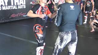 Valentina amp Antonina Shevchenko teach a clinch takedown [upl. by Scarrow64]