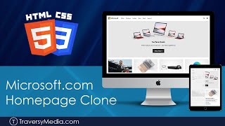 Microsoft Homepage Clone  CSS Grid Flex amp Media Queries [upl. by Ardnohsed]