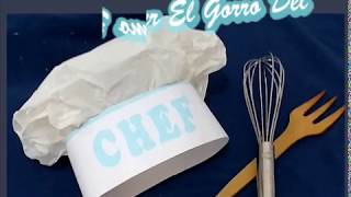 COMO HACER GORRO DE CHEF 👨‍🍳 CON CARTULINA [upl. by Magdalen]