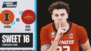 Illinois vs Iowa State  Sweet 16 NCAA tournament extended highlights [upl. by Llenrrad]