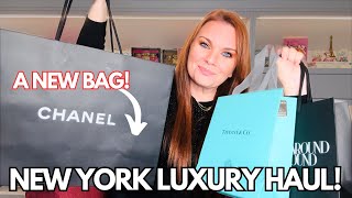 LUXURY HAUL UNBOXINGS FROM NEW YORK Chanel Tiffany WGACA [upl. by Eihcra]