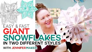 Easy Giant Paper Snowflakes Pattern  StarttoFinish Tutorial [upl. by Rhodes]