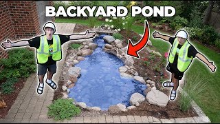 BUILDING A BACKYARD POND  parents didnt know [upl. by Hanleigh]