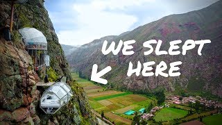 WE SLEPT ON THE SIDE OF A MOUNTAIN  Peru Sky Lodge [upl. by Nevad]