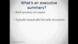 Preparing Executive Summaries  Episode 14 [upl. by Ema122]