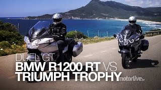 DUEL  BMW R 1200 RT vs TRIUMPH TROPHY  Vive les vacances [upl. by Ungley218]