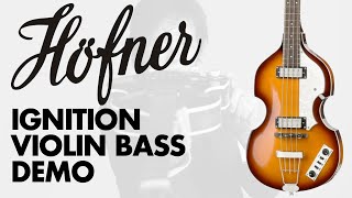 Hofner Ignition Violin Bass Sunburst Demo at GAK [upl. by Ailhad]