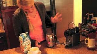 Nespresso Aeroccino Plus Frother Review Frothing Almond Milk [upl. by Oramug]