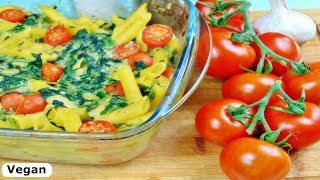 Rezept SpinatNudelauflauf mit selbstgemachter Sahnesauce  Vegan [upl. by Daberath]