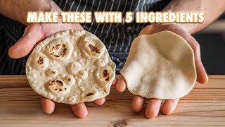 5 Ingredient Homemade Flour Tortillas [upl. by Ramar]